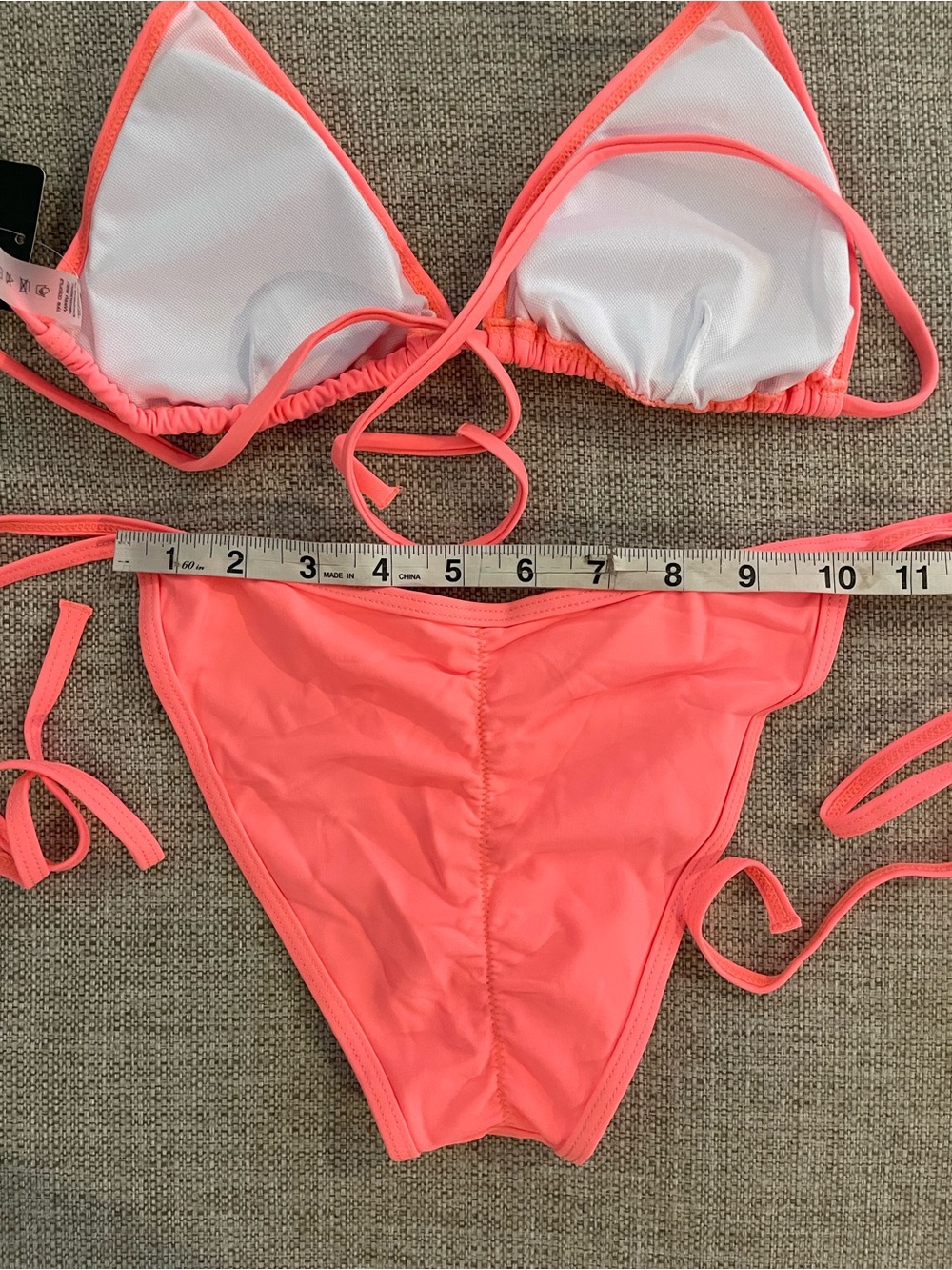 Suvimuga Two Piece String Bikini Swimsuit Women’s Size XS Coral Pink Sexy - Picture 6 of 9